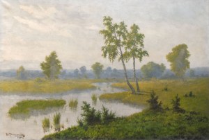 Józef Guranowski (1855 - 1922), Pejzaż wiosenny, 1914 r.
