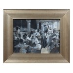 Gustave Flasschoen (1868 - 1940), Scena in un caffè sulla Senna