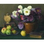 Władysław Majewski (1881 - 1925), Martwa natura z kwiatami i jabłkami, 1909 r.