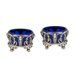 Pair of salt shakers, Mainz, Germany, circa 1850.