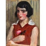 Wojciech Weiss (1875 Leorda na Bukowinie - 1950 Kraków), Dziewczyna z różą, 1935