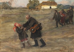 Teodor Axentowicz (1859 Braszów/Rumunia - 1938 Kraków), Dziewczyna prowadząca lirnika