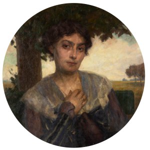 Szymon Glücklich (1863-1943), Portrait of a lady in an oval