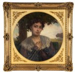 Szymon Glücklich (1863-1943), Portrait of a lady in an oval