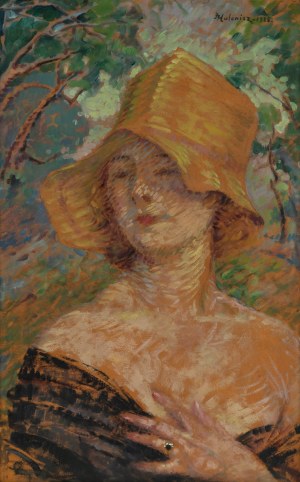 Jerzy Hulewicz (1866 Kościanki k. Wrześni - 1941 Warszawa), Portret kobiety w kapeluszu