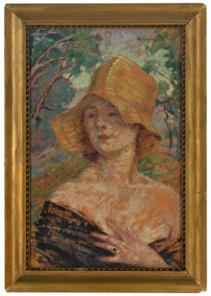 Jerzy Hulewicz (1866 Kościanki k. Wrześni - 1941 Warszawa), Portret kobiety w kapeluszu