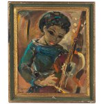 Ludwik Klimek (1912 Skoczów - 1992 Nizza), Ragazza con violoncello, 1960
