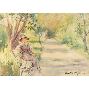 Adam Batycki (1886 Przemyśl-1970 Poznań), Dans l'avenue du Parc, 1919