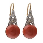 Earrings, mid-20th century.