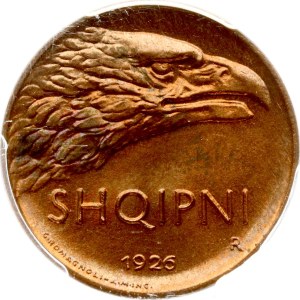 Albania 10 Qindar Leku 1926 R PCGS MS 64 RD
