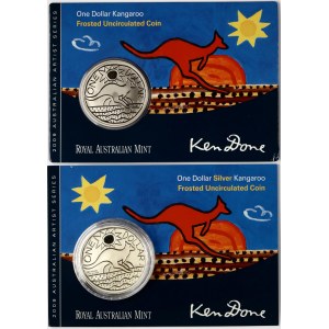 Australia Dollar 2009 Kangaroo Lot of 2 coins