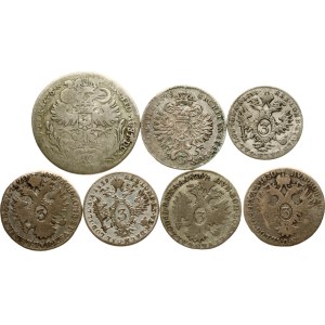 Austria 3 e 10 Kreuzer 1749-1839 Lotto di 7 monete