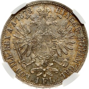 Austria 1 Fiorino 1878 NGC MS 62