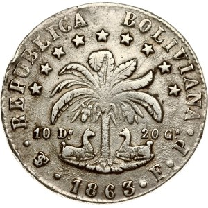 Bolivia 8 Soles 1863 PTS FP