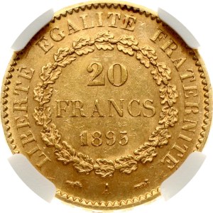 France 20 Francs 1895 A NGC MS 62
