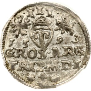 Lithuania Trojak 1593 Vilnius PCGS MS 62