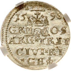 Poland Trojak 1598 Riga NGC MS 65
