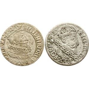 Poland Trojak 1623 Krakow & Grosz 1626 Gdansk Lot of 2 coins