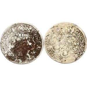Poland Szostak 1661 TT (R) Lot of 2 coins