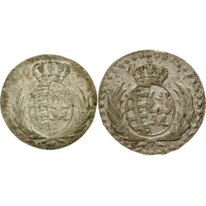 Poland Duchy of Warsaw 5 & 10 Groszy 1812 IB Lot of 2 coins