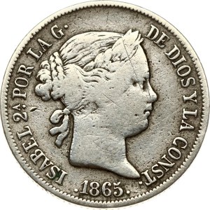 Spagna 40 Centimos de Escudo 1865