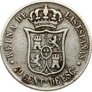 Spagna 40 Centimos de Escudo 1865