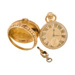 Watches - 18k yellow gold pocket watch with winding ...