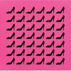 Jolanta Rudzka-Habisiak, LAQUER / BLACK / PINK slippers from the series Symbols, 2022
