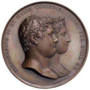Italienische Medaillen - Neapel. Königreich der zwei Sizilien. Ferdinand II. von Bor...