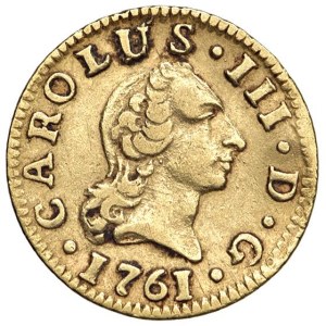 Ausländische Münzstätten - Spanien. Karl III. (1759-1788). 1/2 Escudo 1761 Sevilla...