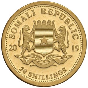 Gold & Silver Ounce - Somalia. 20 Shilling 2019. Au 999, gr. 0,50....