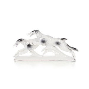 Figurine Greyhounds on the run, Manufactory of Ceramic Products Steatite