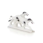 Figurine Greyhounds on the run, Manufactory of Ceramic Products Steatite