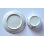KUZNIECOV. Coffee cup with saucer, porcelain of the Kuznetsov factory, Riga, Russia (1887-1915).