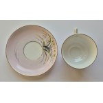 KUZNIECOW. Filiżanka porcelanowa ręcznie malowana naszkliwnie, wytwórnia Kuzniecow, Dulewo, Rosja, lata 1891-1917