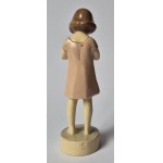 PACYKÓW. Figurka dziewczynki z bukiecikiem kwiatów. Fabryka Fajansu w Pacykowie (1912-1939)