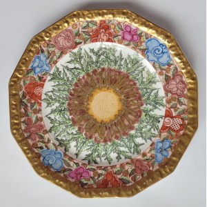 [ZAKOPANE] Porcelain plate, decorative, authored, hand-painted in glaze. Rosenthal, 1928.