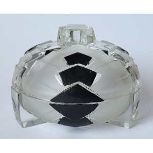 Bombonierka katalogowa w stylu art déco. Huta Szkła J. Stolle Niemen, Brzozówka, lata 1934-1939