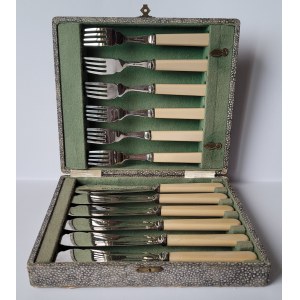 Fish cutlery set for 6 persons, plated. England, William Hutton &amp; Sons factory in Sheffield, 2nd half of the 19th century.