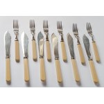 Fish cutlery set for 6 persons, plated. England, William Hutton &amp; Sons factory in Sheffield, 2nd half of the 19th century.