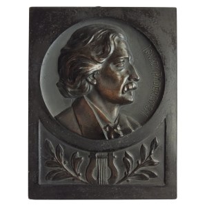 Placard: Ignacy Jan Paderewski, ceramic, early 20th century.