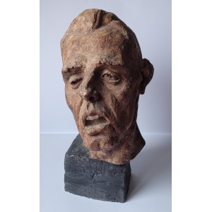 GAJEWSKI, Teodor (1902-1948) - Male head. Patinated plaster, 1930s.