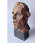 GAJEWSKI, Teodor (1902-1948) - Male head. Patinated plaster, 1930s.