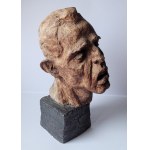 GAJEWSKI, Teodor (1902-1948) - Male head. Patinated plaster, 1930s.