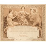 Diploma for Jozef Mehoffer for winning the Gold Medal in Saint Louis in 1904 for his painting "The Singer."