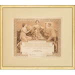 Diploma for Jozef Mehoffer for winning the Gold Medal in Saint Louis in 1904 for his painting "The Singer."