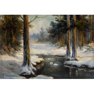 Stanislaw Janowski (1866 - 1942), Winter Stream.