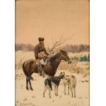Kajetan Kosinski (1847 - 1935), "Hunting with Greyhounds".