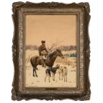 Kajetan Kosinski (1847 - 1935), "Hunting with Greyhounds".
