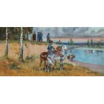 Jerzy Kossak, NAPOLEON OBSERVING THROUGH THE RIVER, 1941